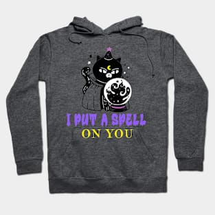 Witchy black cat with crystal ball-I put a spell on you Hoodie